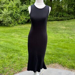 L'AGENCE Black Maxi Tank Dress Black Crew Neck MSRP $175.00 EUC - Sz M